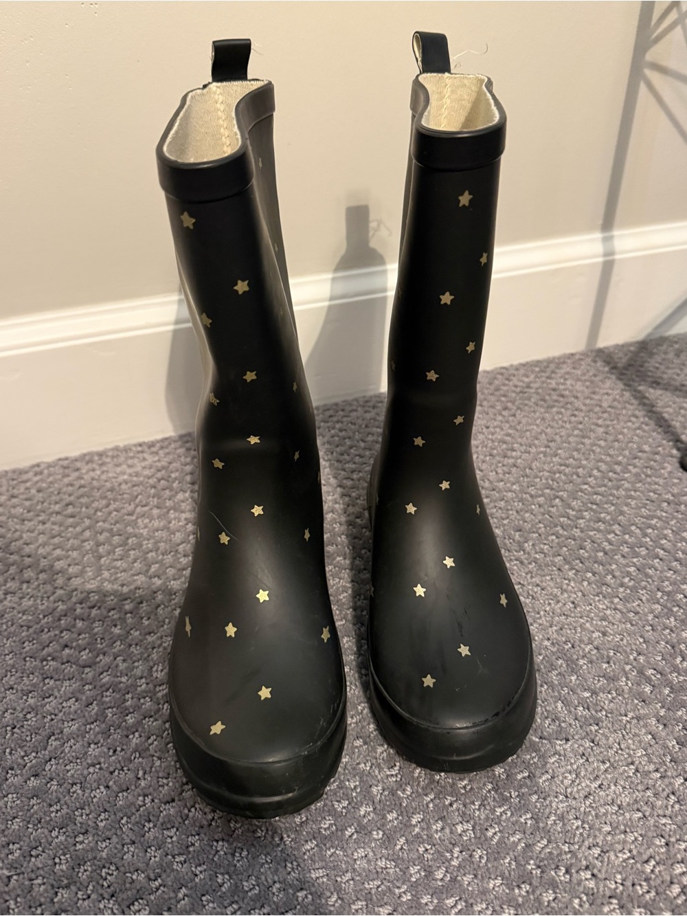 Cat & Jack | Black Rain Boots with Gold Star Print